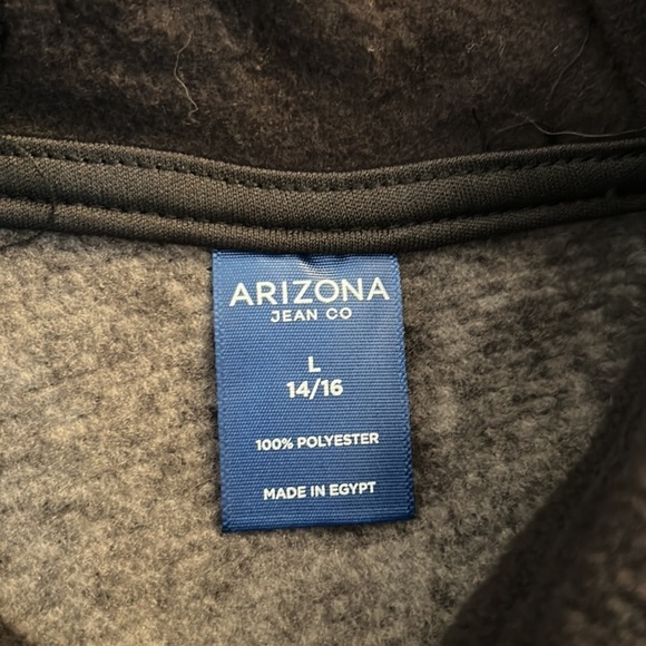 Arizona Black & Gray Long Sleeve Hoodie Sweatshirt Front Pocket Size Large New! - Picture 5 of 6